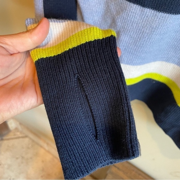 Athleta Merino Wool Blend Trailhead Colorblock Sweater Long-Sleeve Crewneck Navy - Picture 3 of 7